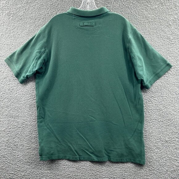 Duluth Trading Men Polo Shirt Large Tall Green 100% Cotton Pullover Short Sleeve - Picture 2 of 9